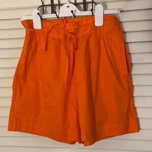 Jason Wu High Waist Orange Lightweight Shorts with Belt